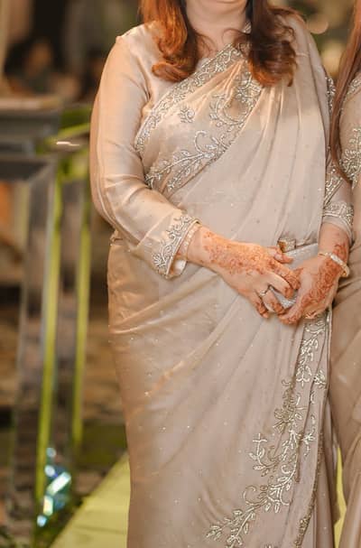Golden silk saree