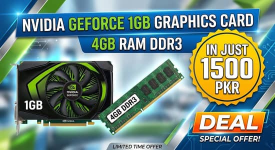 Nvidia GeForce graphics card 1GB + 4GB Ram DDR3