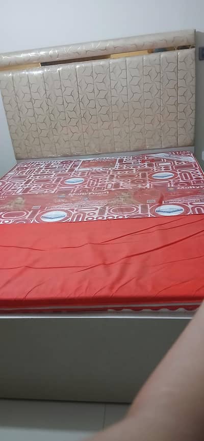 Queen Size Bed + 3 Door Almari Wardrobe + Top Boxes - Brand New