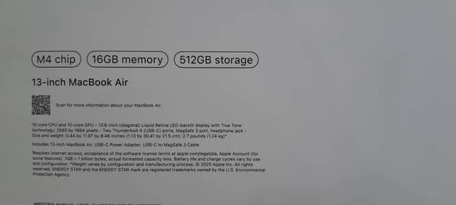 M4 Macbook air Uk Based 16 gb 512