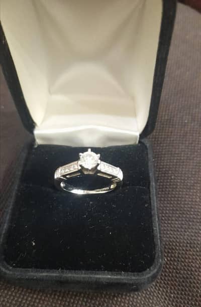 Solid 14k White Gold with Solitaire Diamond Engagement ring from USA
