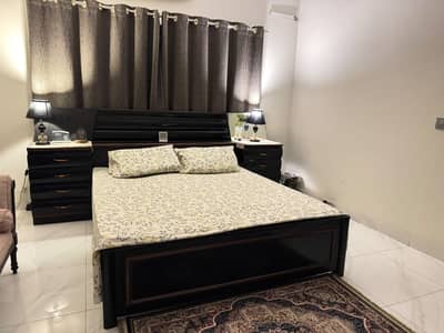 Solid Wood Black Bedroom Set | Storage Bed + Dresser + Side Tables