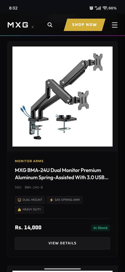 MXG monitor arm dual