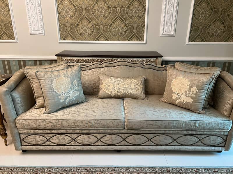Elegant 3-Seater Sofa Set with Premium Fabric & Beautiful Design ...