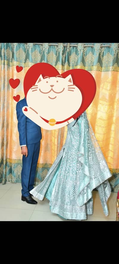 Ice blue bridal maxi waleema dress