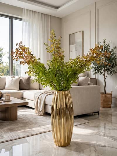Vintage brass flower vase