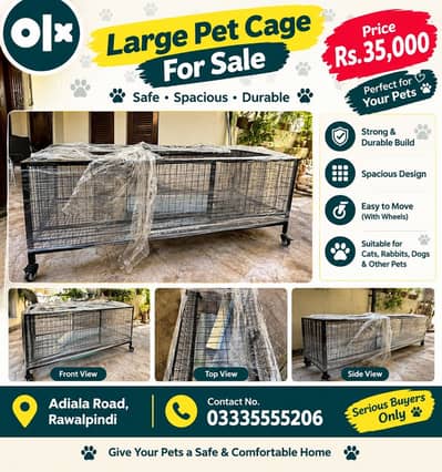 Large Layer Cage for sale with wheels-Spacious metal cage  |Rawalpindi