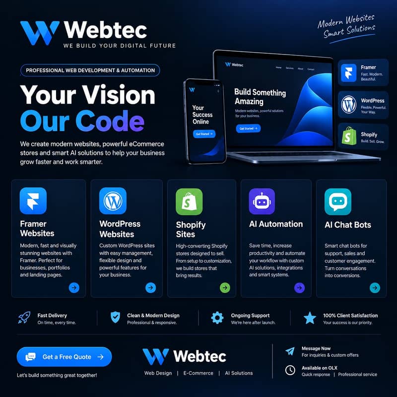 Professional Website Development | WordPress, Shopify, Framer & AI Au 0