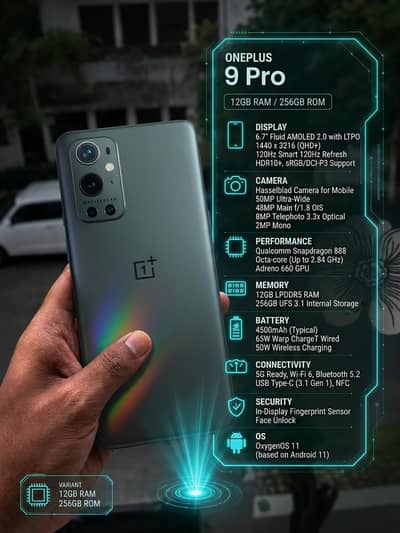 OnePlus 9 Pro 5G – 12GB RAM + 256GB Storage