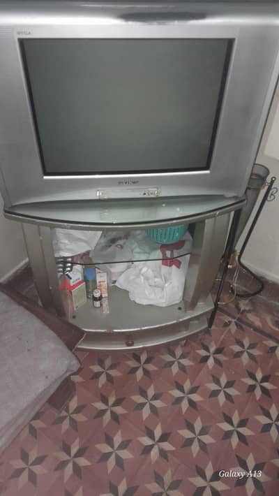 Sony TV with built-in woofers & Trolley.