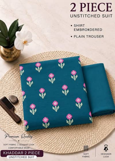 bareeze Khaddar 2pcs embroidered suits