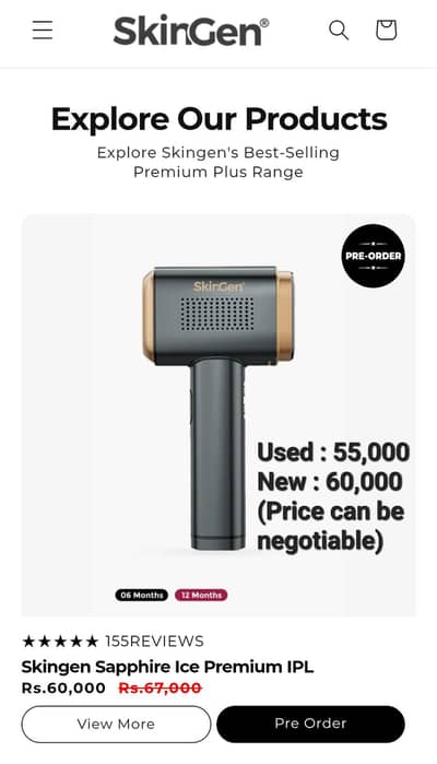 IPL hair removal Device (Skingen)
