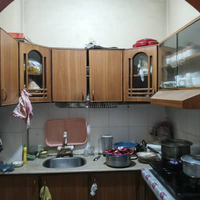 Flat For Rent 2 Bedroom Drawing Dinning American Kitchen Tile Flooring 24/7 Lift ,Light ,Water Block 7 Gulshan -e-Iqbal Karachi