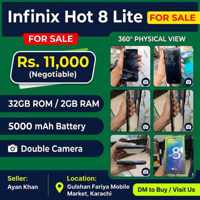 Infinix Hot 8 Lite (2GB/32GB) Complete Original Box Ke Sath