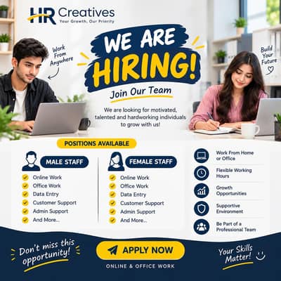 we make  hiring staff male&female online and offline work