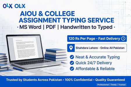 AIOU & College Assignment Typing - MS Word - Lahore