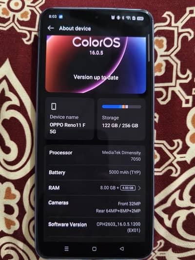OPPO Reno 11f bilkul ok hai box charger sath hai