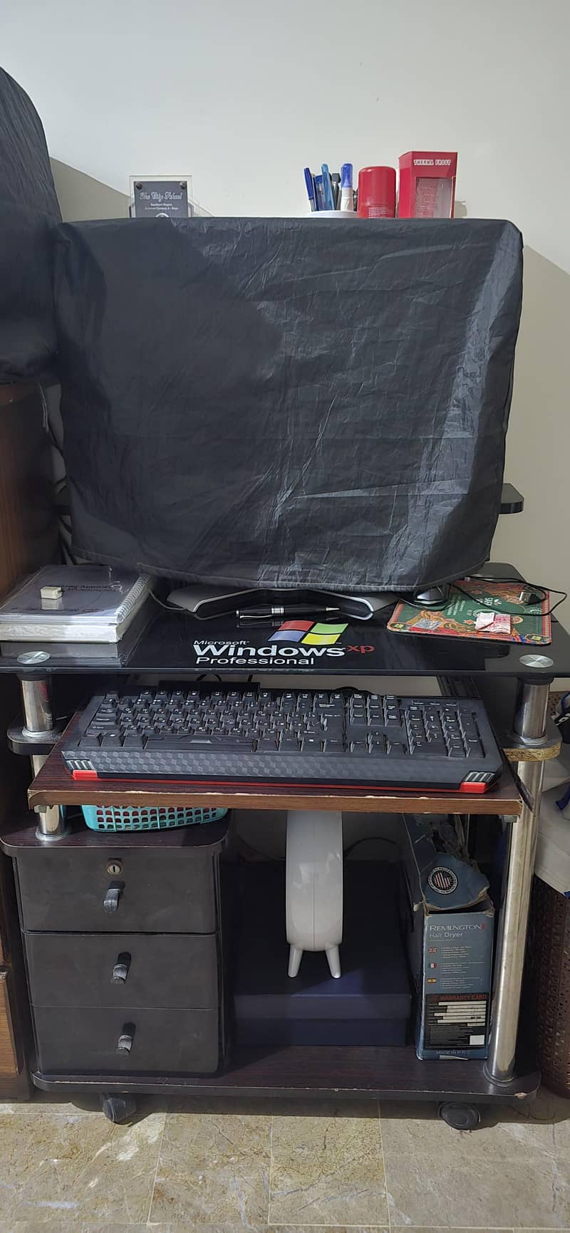 PC Glass Computer Table 0