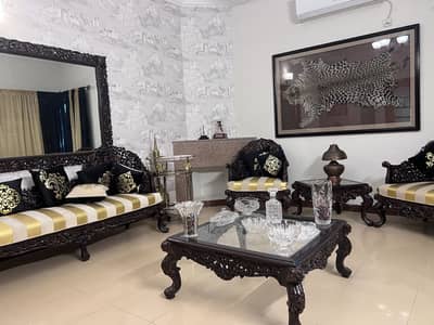 Luxury Fully Carving Wooden Sofa Set Indian Carving Rare Piece