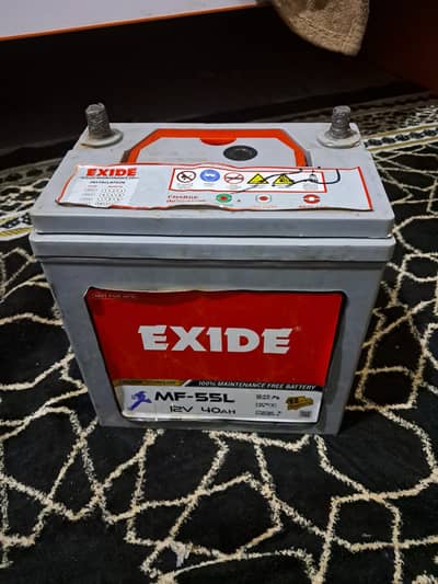 Exide MF-55L 40Ah Battery 12V - Working Condition