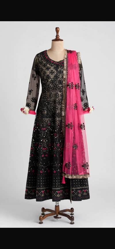 Long heavy embroidered party wear frocks