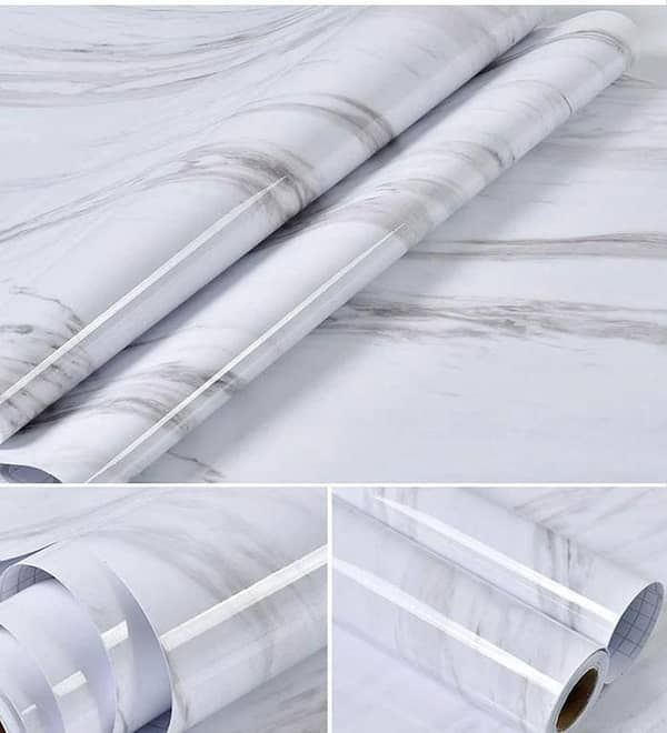 60CMx2M Wall Paper Waterproof Heat Resistant Self Adhesive Anti Oil Kitchen Wallpaper Marble Sheet For Kitchen