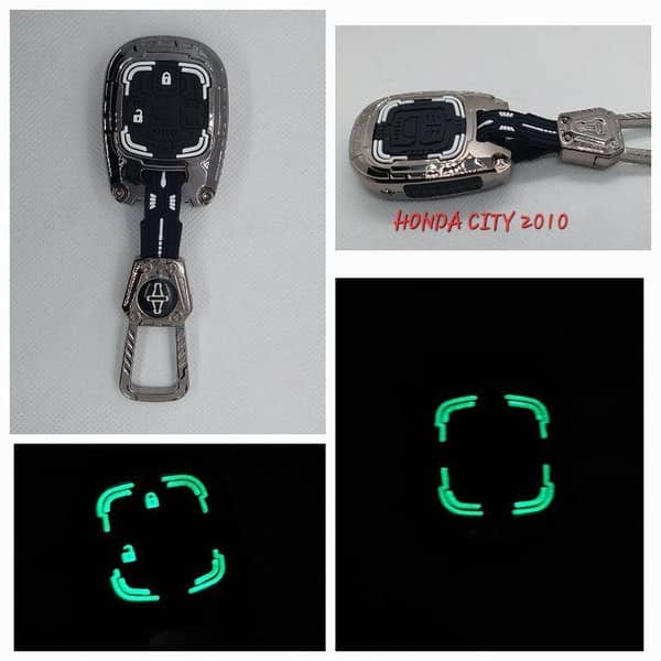 Car Honda City 2010 Transformer Design Metal Key Cover With Silicone Case With Fluorescece Glow Night Effect- Special Edition