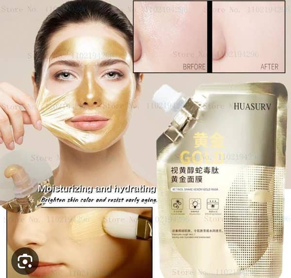 Retinol Snake Venom Peptide Gold Mask Moisturizing Anti Aging Anti Wrinkle Brightening Oil Control Mask Skin Care 100g