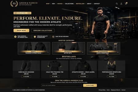Azeem Nadeem activewaer gym and sportswear club manufacturing