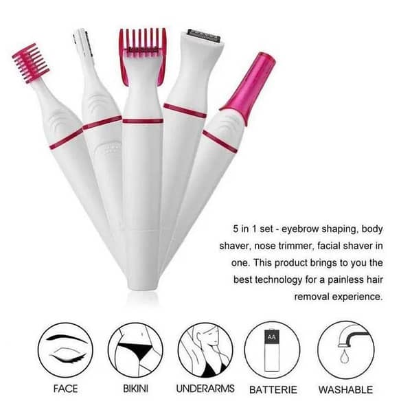 Trimmer Multifunction 5 In 1 Electric Epilator Painless Trimmer For Eyebrow Body Facial Hair Removal Hair Shaver