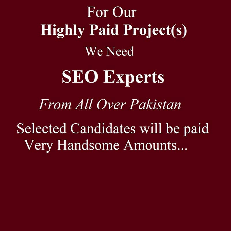 SEO Experts Required | SEO Jobs | Digital Marketing | Highly Paid Work ...