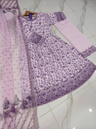 3 pcs women's stitches lawn printed maxi