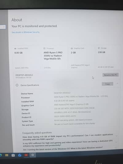 Laptop Hp i5.10 genreation ha pic ma specfiacion dakh lo