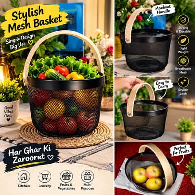Stylish mesh basket.