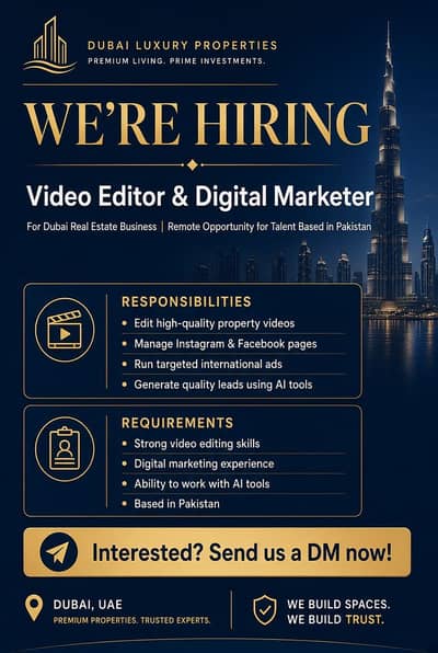 Hiring Video Editor & Digital Marketing Specialist