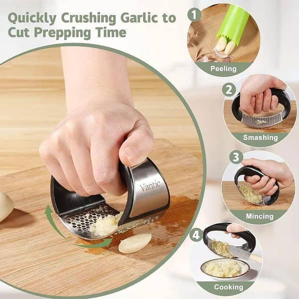 Garlic Press, Manual Garlic Press Rocker With Handle, Stainless Steel Garlic Crusher Masher, Ginger Garlic Chopper Kitchen Gadget Tool Garlic Cutter, Hand Press Tool For Garlic Paste