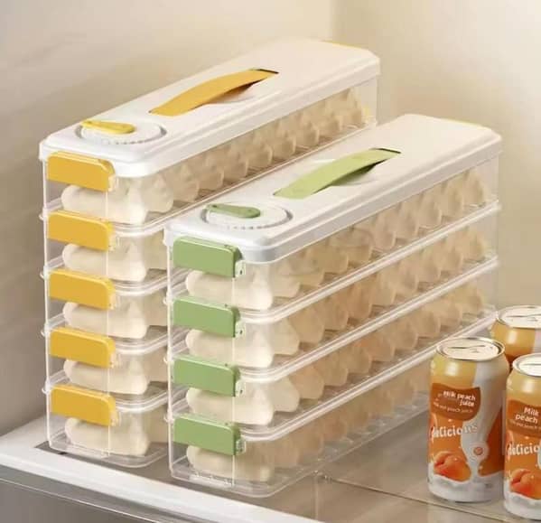 3 Layer Food Dumpling Storage Box Frozen Organizer Container