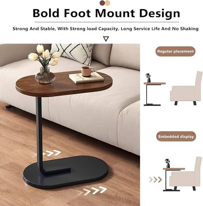 Small Oval Sofa Side Table,C-Shaped Table Price 2