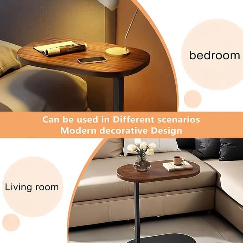 Small Oval Sofa Side Table,C-Shaped Table Price 4