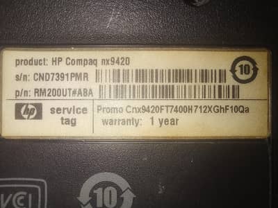HP laptop 9420 17 inch screen 80 gb ram 2 gb ram core todo