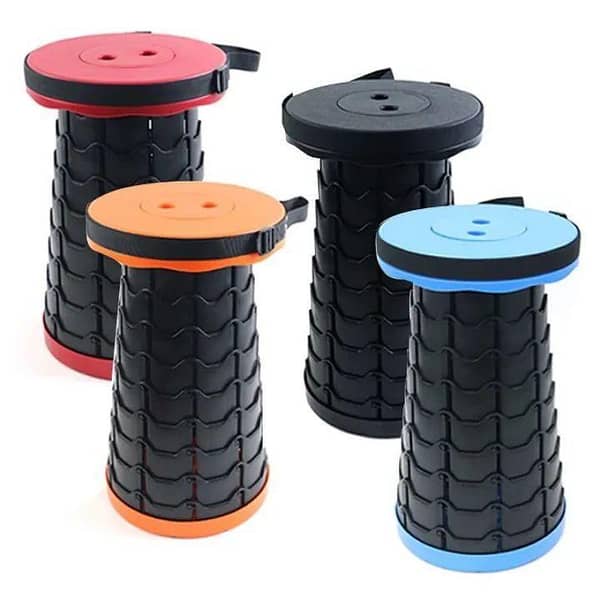 Portable Retractable Folding Stool Chair Latest Smart Outdoor Foldable Collapsible Lightweight Seat Chair Stool for Camping Traveling Picnic Car Easy to Carry Anywhere