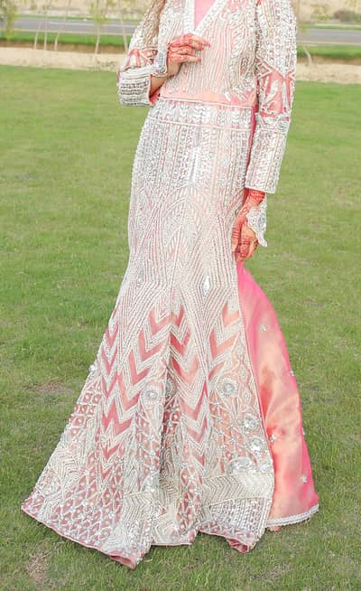 Ahmad Sultan Bridal Dress Copy – Pink Embellished Maxi