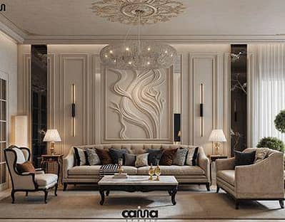 home decore. office design. media wall. molding wall. flat design. .