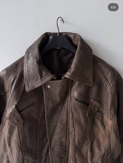 Vintage Brown Leather jacket | Heavyweight Real Leather Jacket