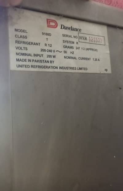 Dawlance 9188 Refrigerator (14 Cu Ft) – Excellent Condition For Sale