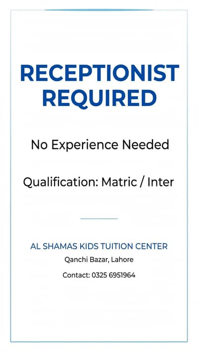 receptionist required female