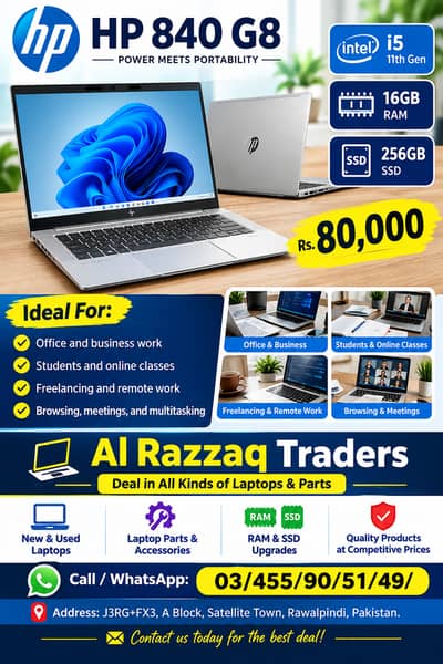 HP EliteBook 840 G8 Core i5 11th Gen | 16GB RAM | 256GB SSD LAptop