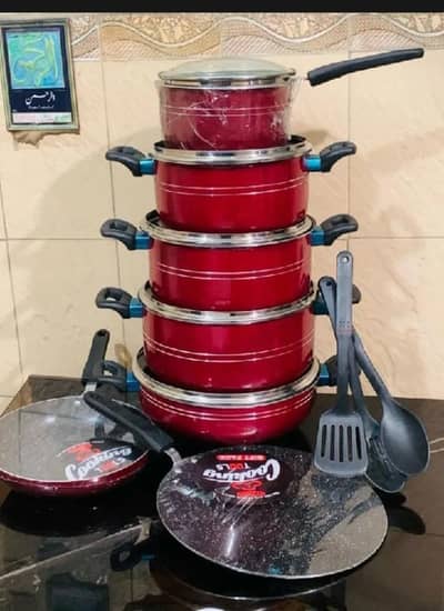 Non stick cooking set 15 pieces