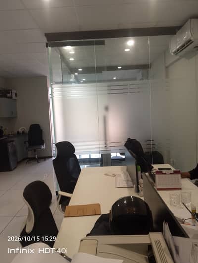 750 sqrfet Furnished office available for rent DHA phase 2 ext main korangi road 3rd floor with lift well maintained building rent asking 1 lac 50 hazar ShahBaz BaLoch 0322.5996882.