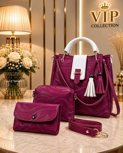 Women's Leather Shoulder Bag Set